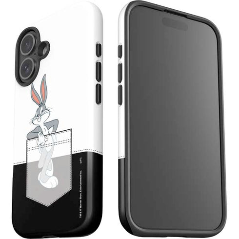 Looney Tunes Bugs Bunny Black White iPhone 16 Impact Case